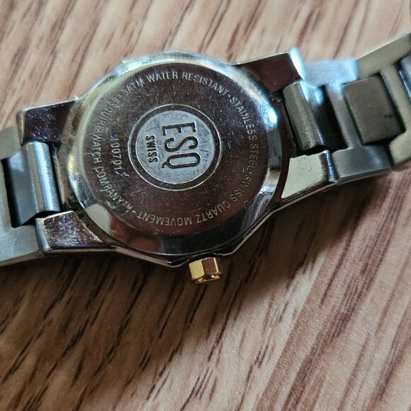 ESQ OCEANIA Swiss Girls Wrist Watch Date Calendar Analog Quartz Silver/Gold Tone - Picture 14 of 14